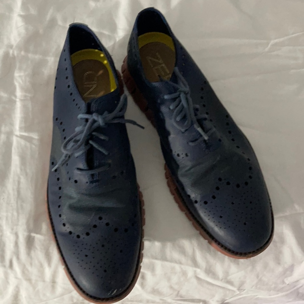 Cole Haan Rubber Zerogrand Blue Shoes for Man